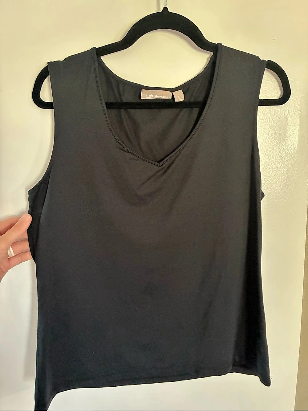 V-Neck Tank Top. Wide straps